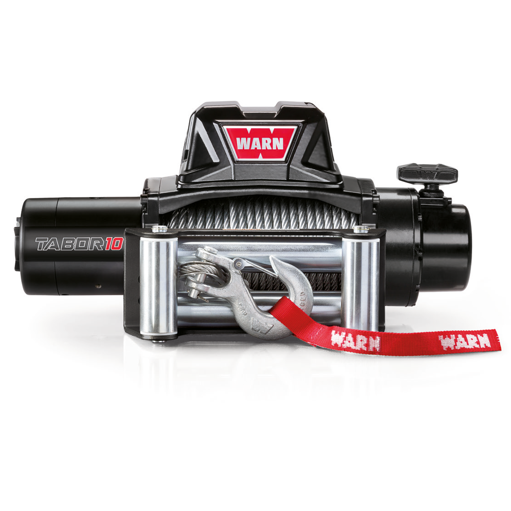 WARN Tabor 10 - 12V standaard treklier met staalkabel